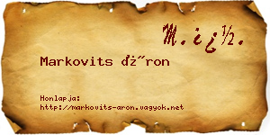 Markovits Áron névjegykártya